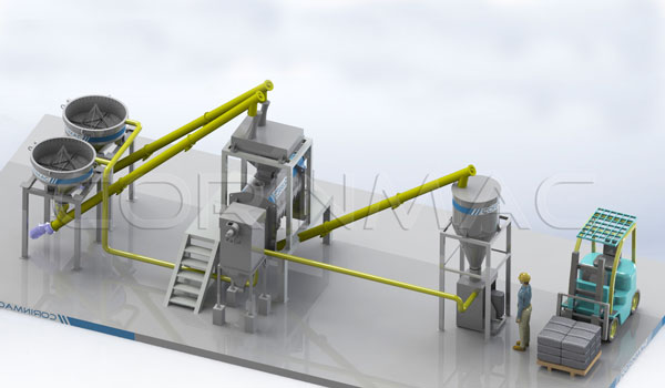 Mini-plant for the production of dry mortar 3-5t / h