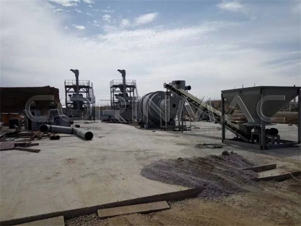 A double line for the production of dry mixes with a drying equipment in Kazakhstan.