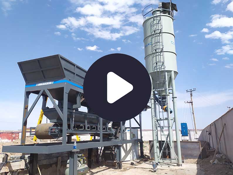 Semi-mobile concrete plant works in Urgench Uzbekistan