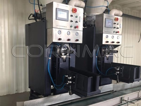 Valve and open bag packer