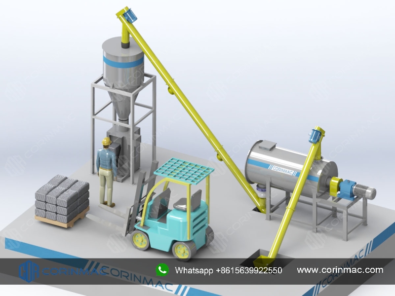 Simple Dry Mix Mortar Production Line 1-3t/h